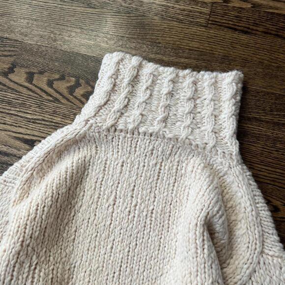 Pastel baby pink oversized J. Crew turtleneck sweater textured yarn new - Picture 8 of 8